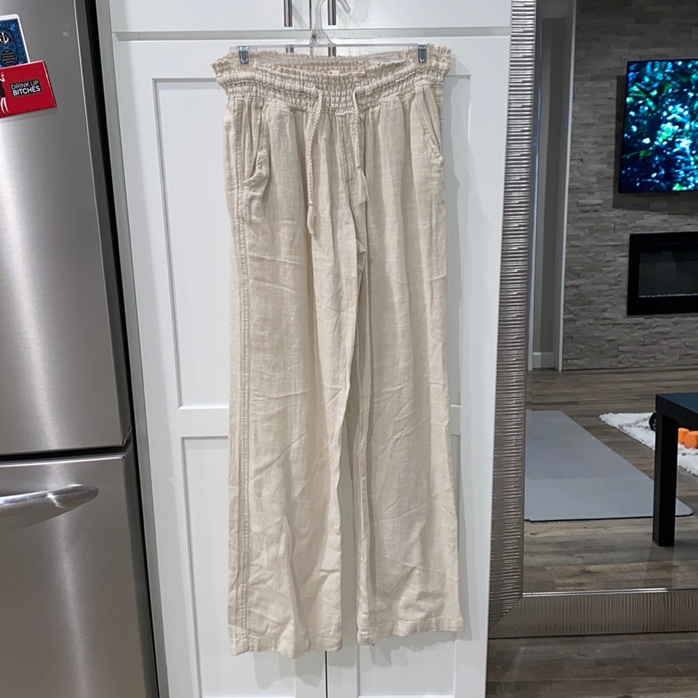 Khaki linen pants - Picture 1 of 9